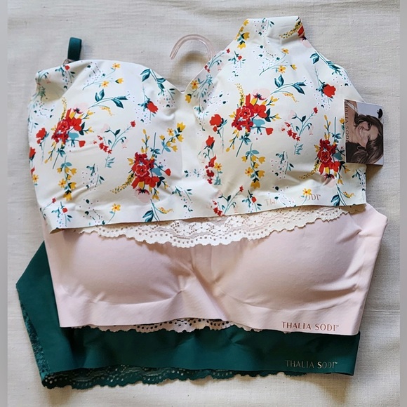 Thalia Sodi 3pc Laser Cut Tech Sealed Removable Pads Pull On No Show Edge Bras - Picture 3 of 7